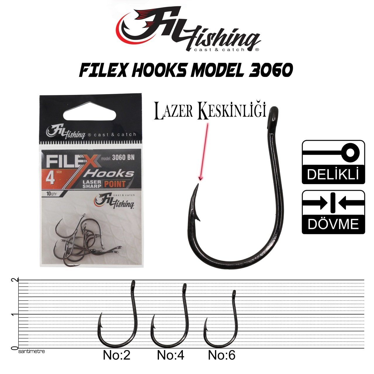 Filex Hooks Model 3060 No 2 / 10 Pcs